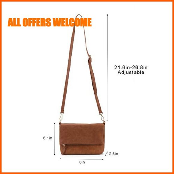 Vegan Leather Crossbody Bag with Adjustable Strap, Perfect for Daily Use - Picture 7 of 8